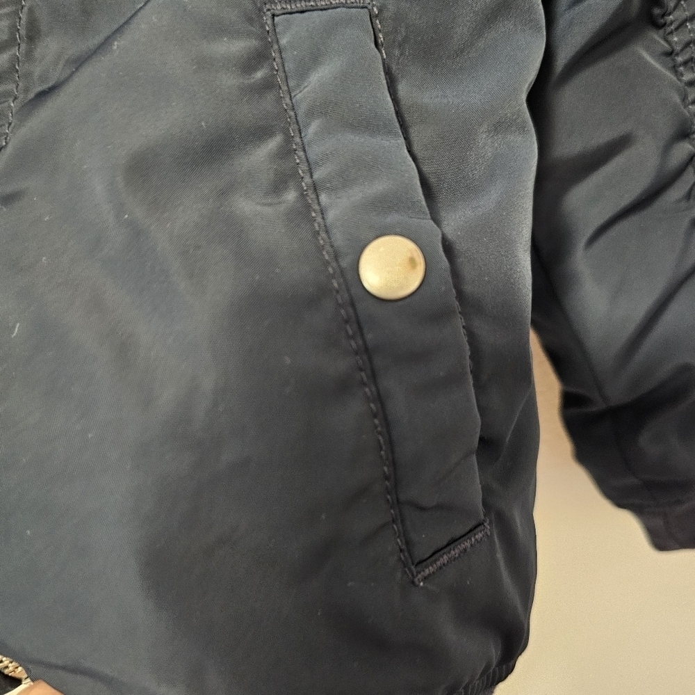 H&M Navy Jacket and Grey Removable Hood Boys Size 2-4 Years - Picture 10 of 11